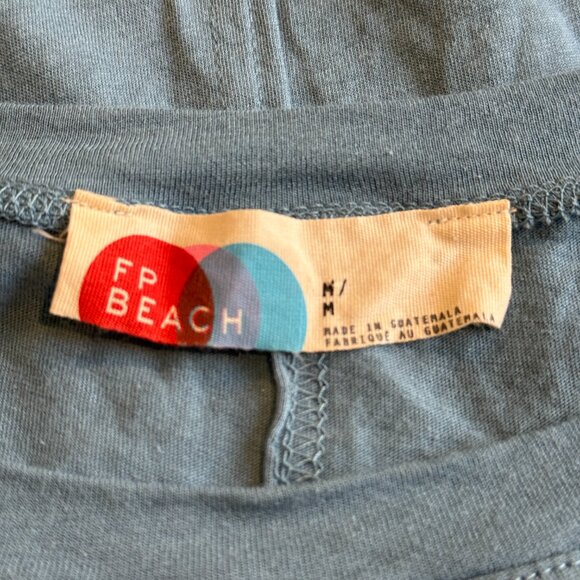 Free People Beach Maxi Dress Cameron Boho Oversized LS Blue MEDIUM #OB1675544 - Picture 4 of 16